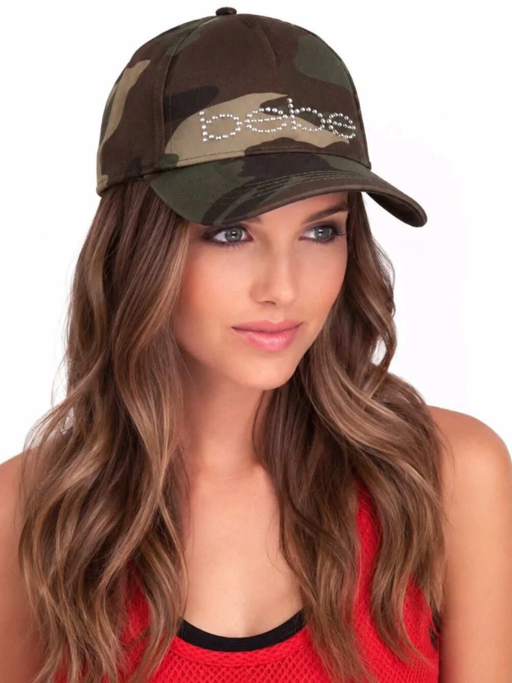 💥HOT ITEM💥Y2K Bebe Camo Logo Hat Embellished With Swarovski Crystals